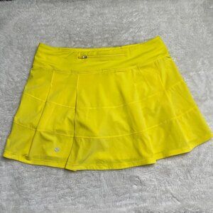 Lululemon #LW8AADT Women's Yellow Pace Rival Tennis Mini Skort Skirt Size 8